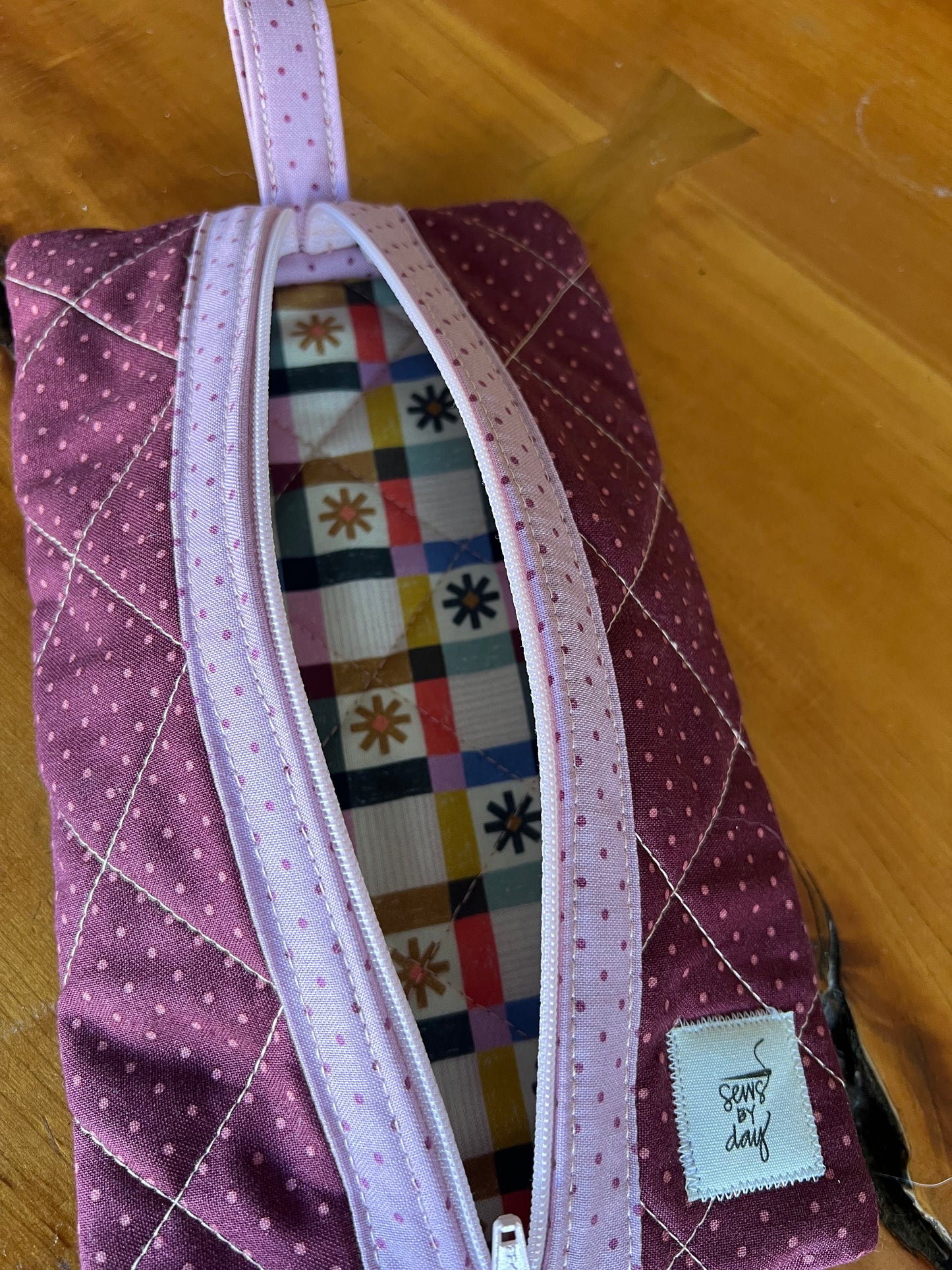 Medium Pouch: Plum Dot