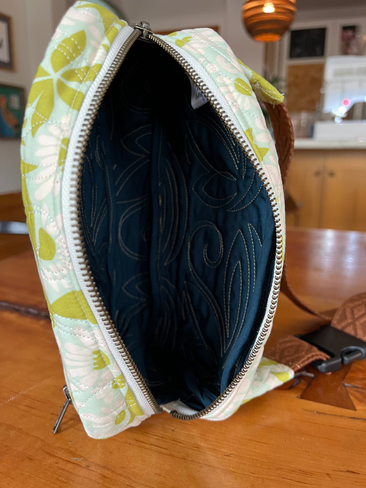 Crossbody Bag: Pastel Green Birds
