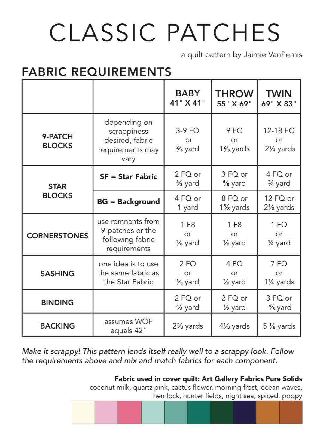 Classic Patches Quilt : PDF Download