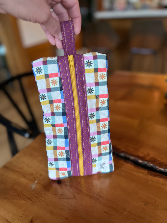 Medium Pouch: Patchwork Plaid Stars