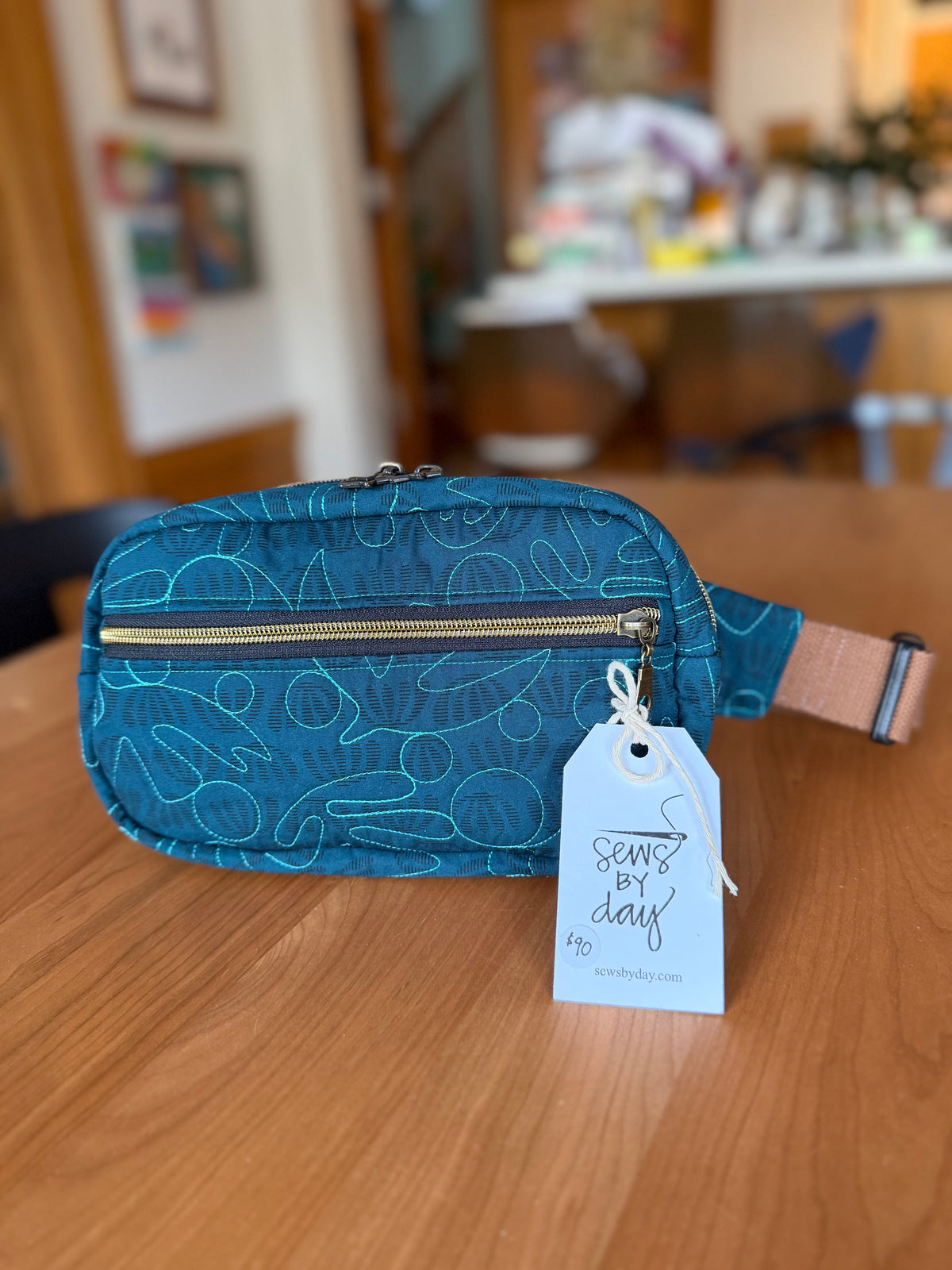 Crossbody Bag: Teal with Star Zip Pulls