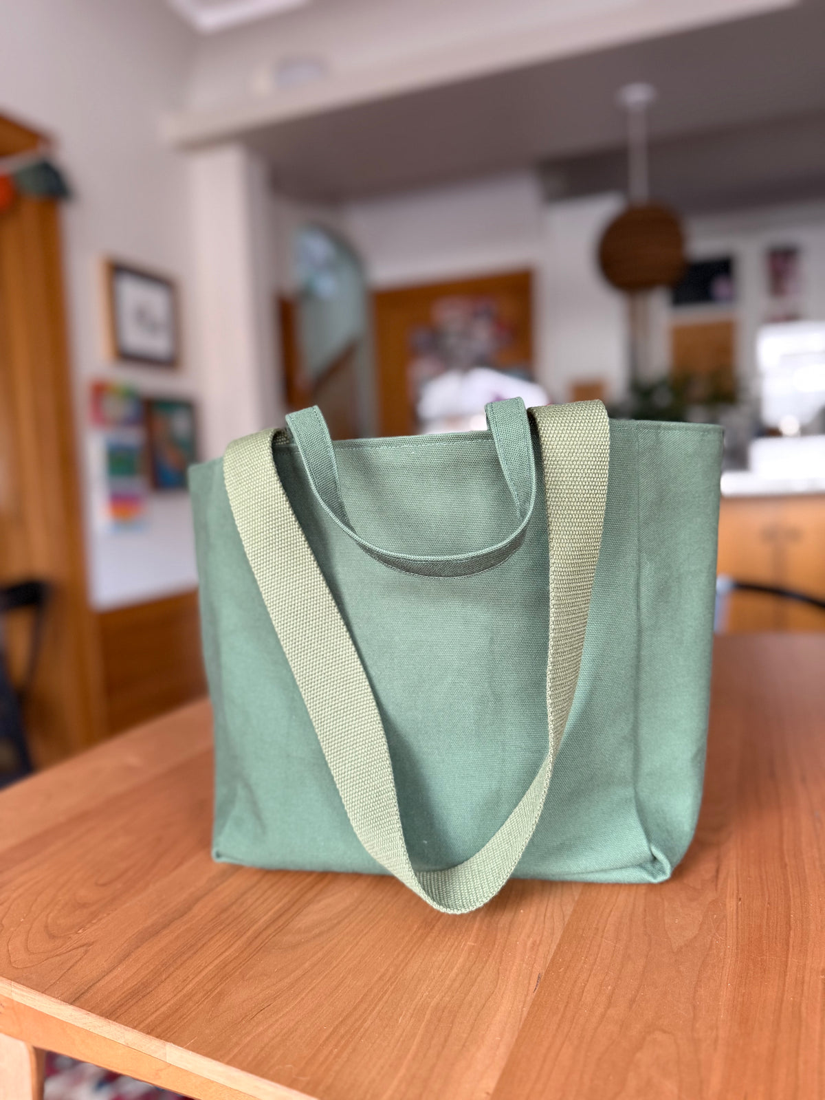 Everyday Tote: Green with SF Homes Front