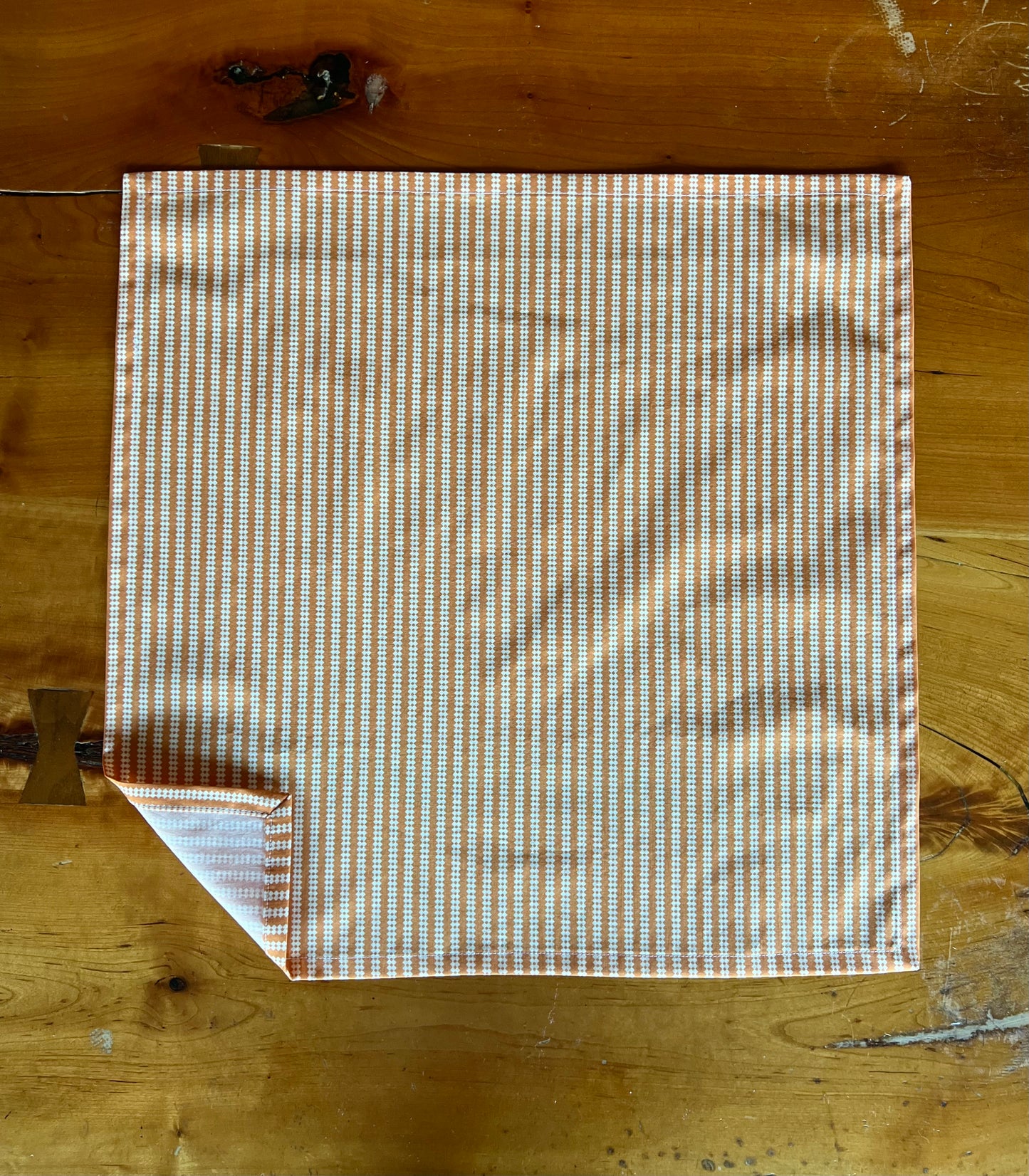 2 Orange Stripe Napkins