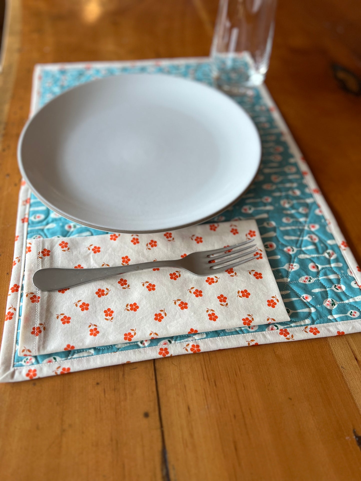 2 Blue & Pink Whimsy Placemats