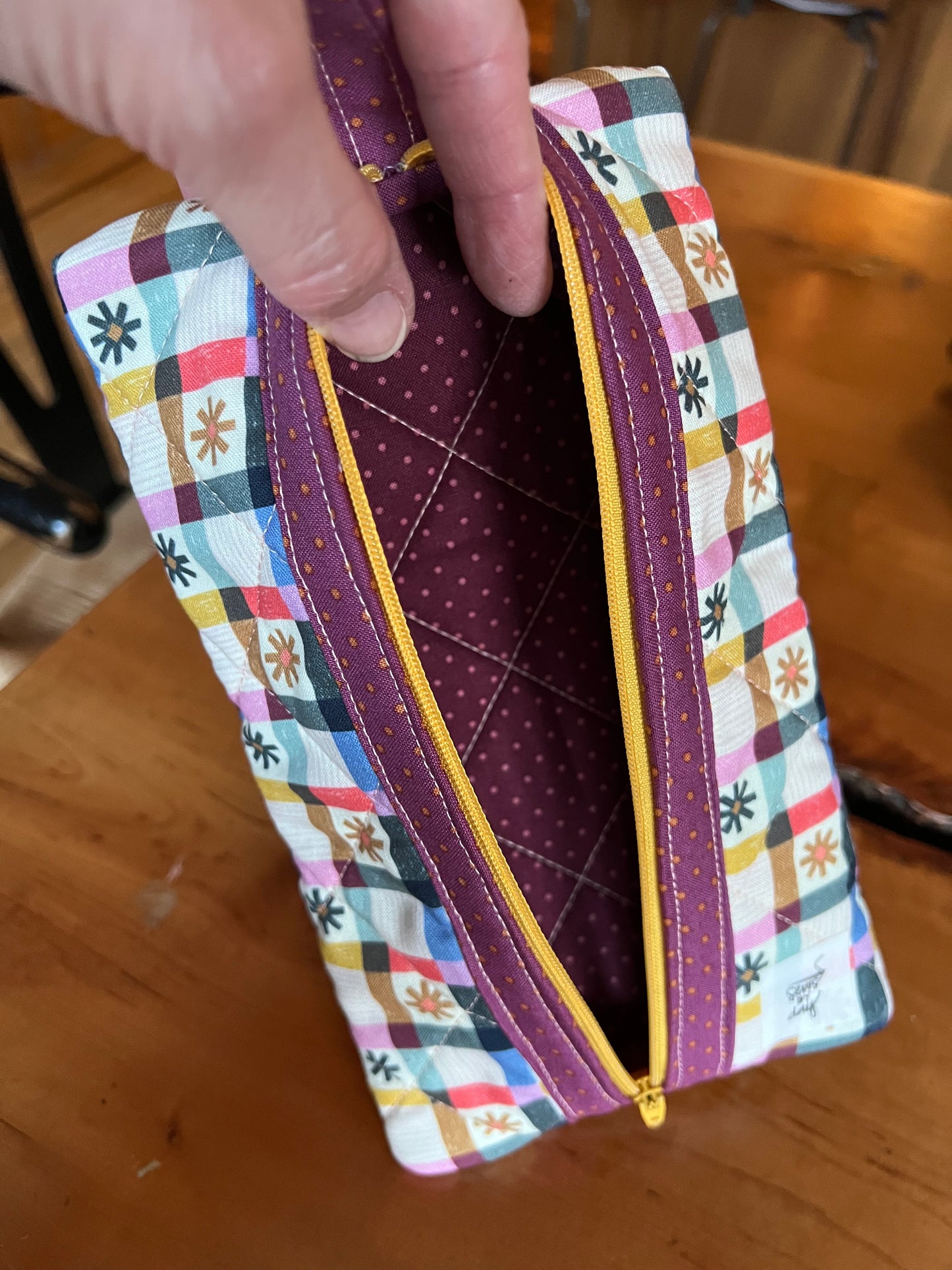 Medium Pouch: Patchwork Plaid Stars