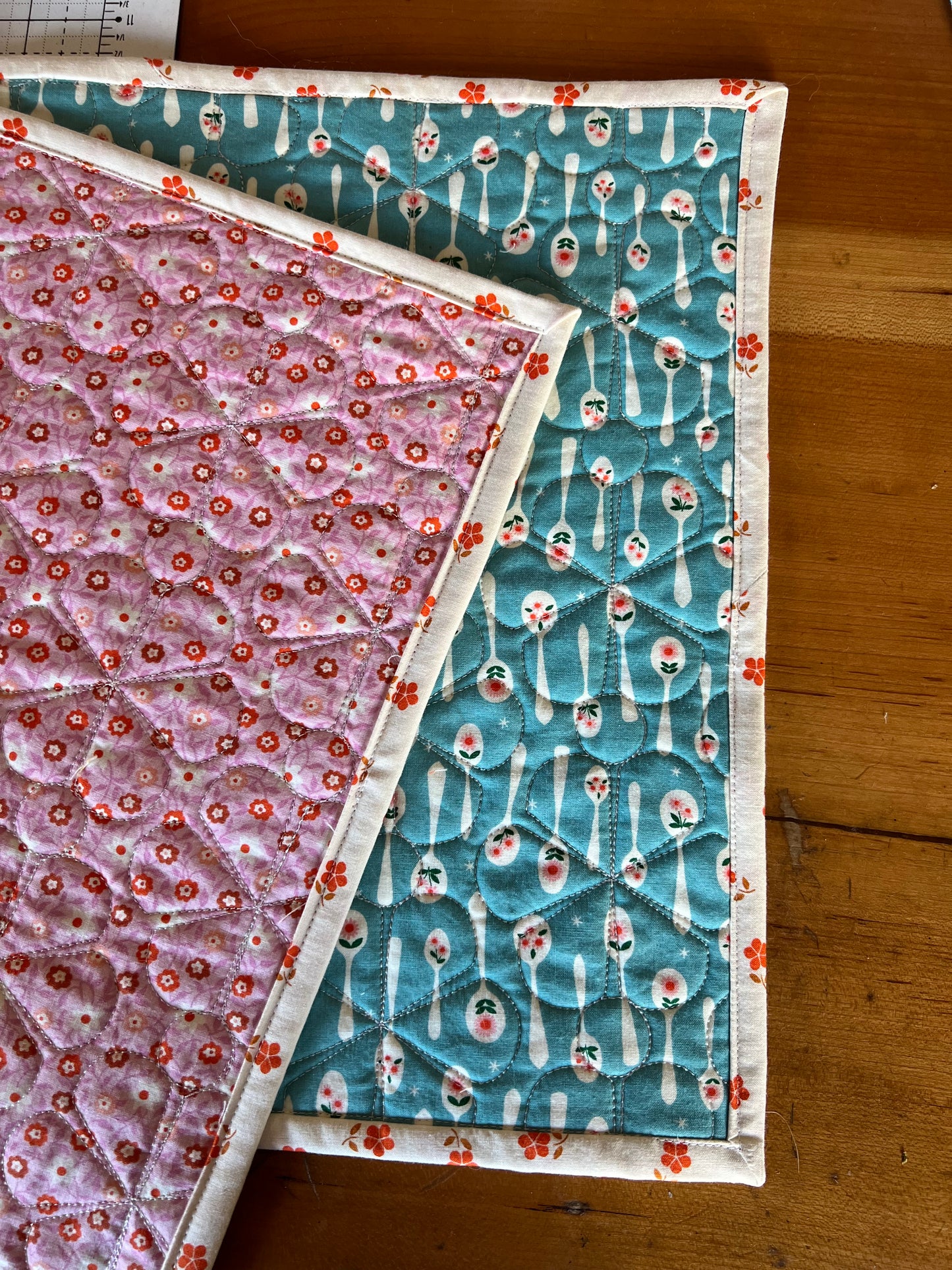 2 Blue & Pink Whimsy Placemats