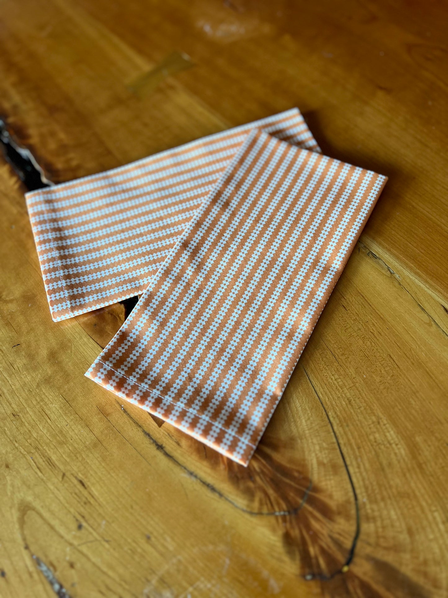 2 Orange Stripe Napkins