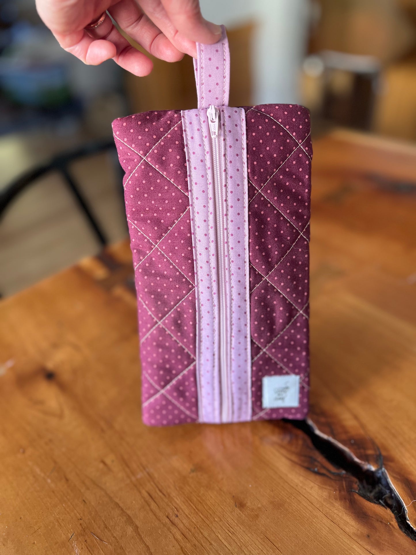 Medium Pouch: Plum Dot