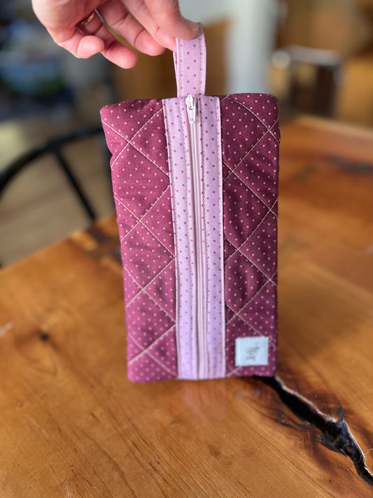 Medium Pouch: Plum Dot