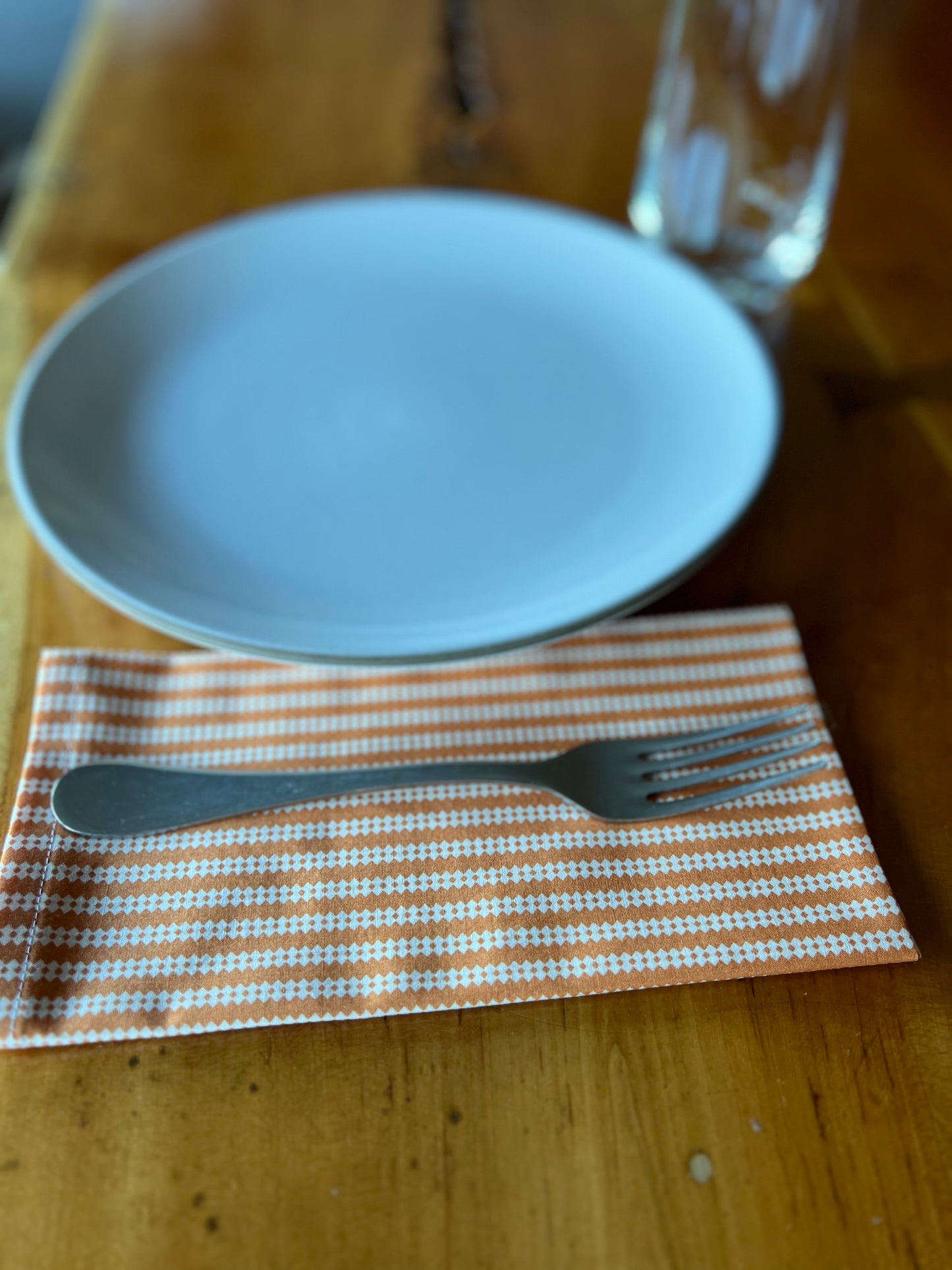 2 Orange Stripe Napkins