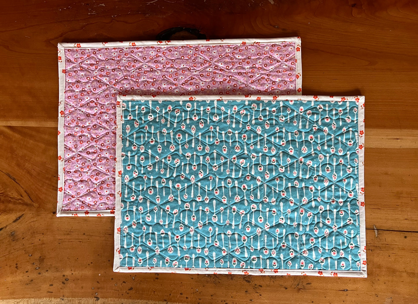 2 Blue & Pink Whimsy Placemats