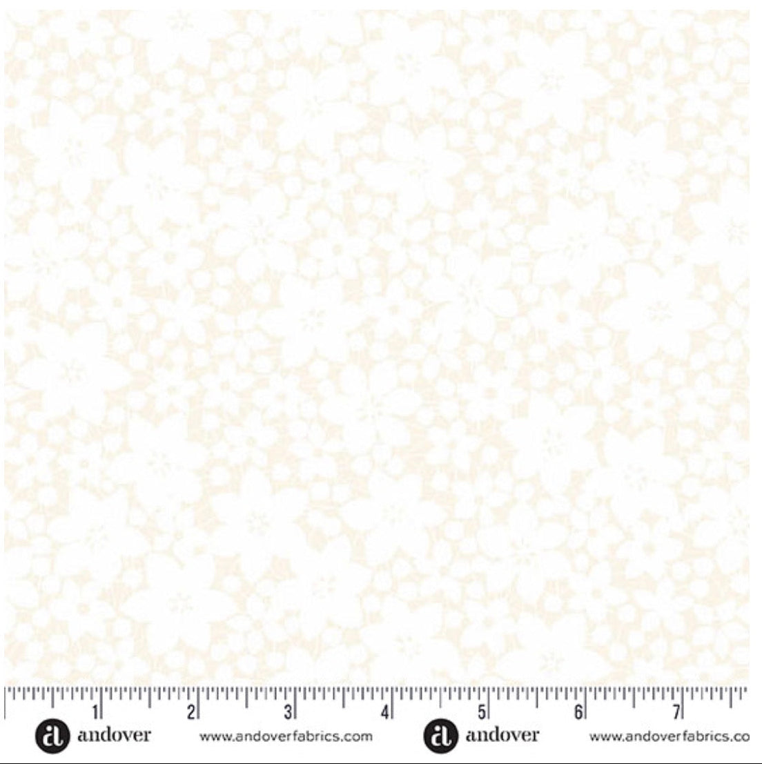 Textured fabric pattern with a ruler at the bottom for scale, featuring the Andover Fabrics logo.