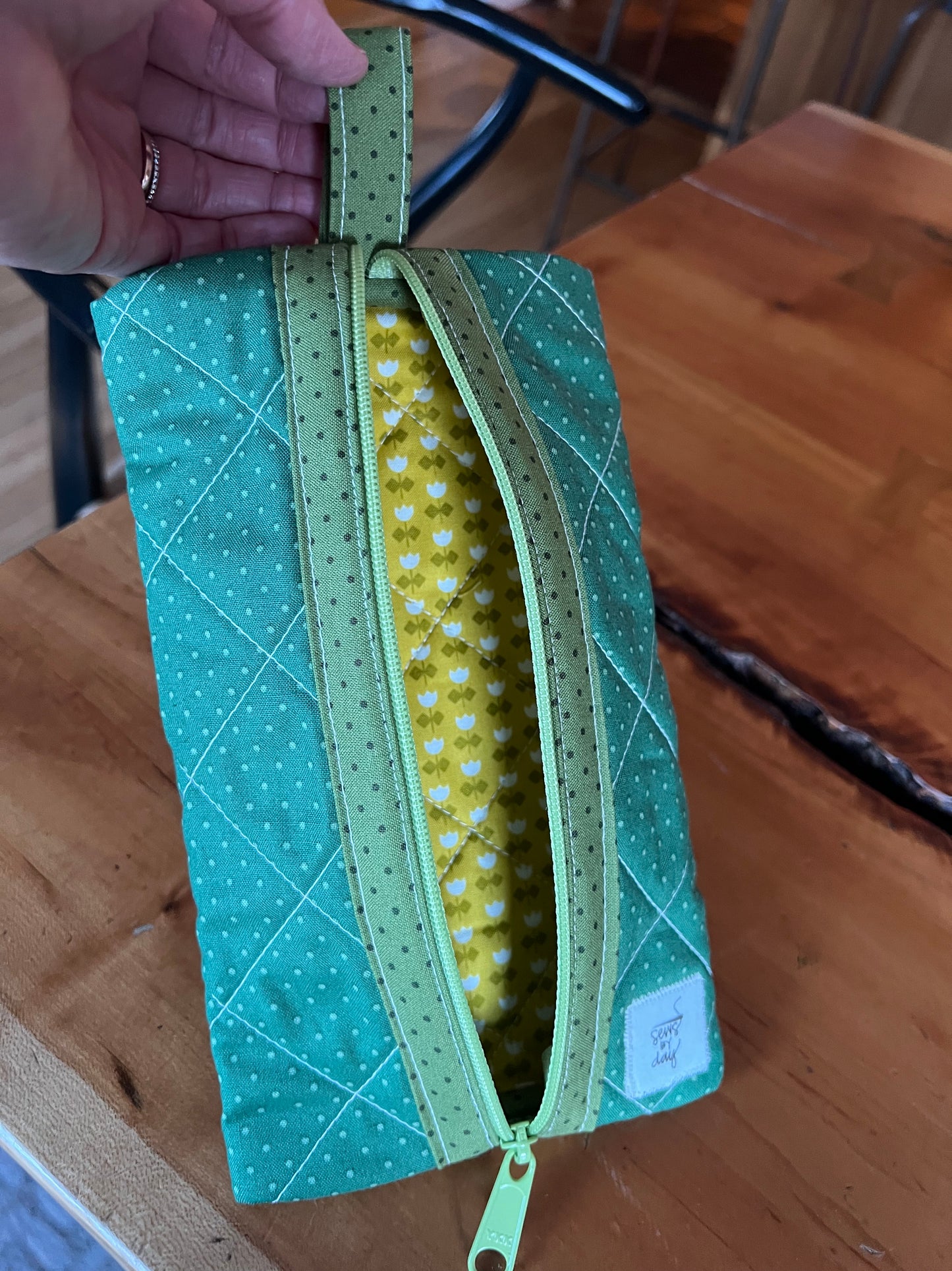 Medium Pouch: Green on Green