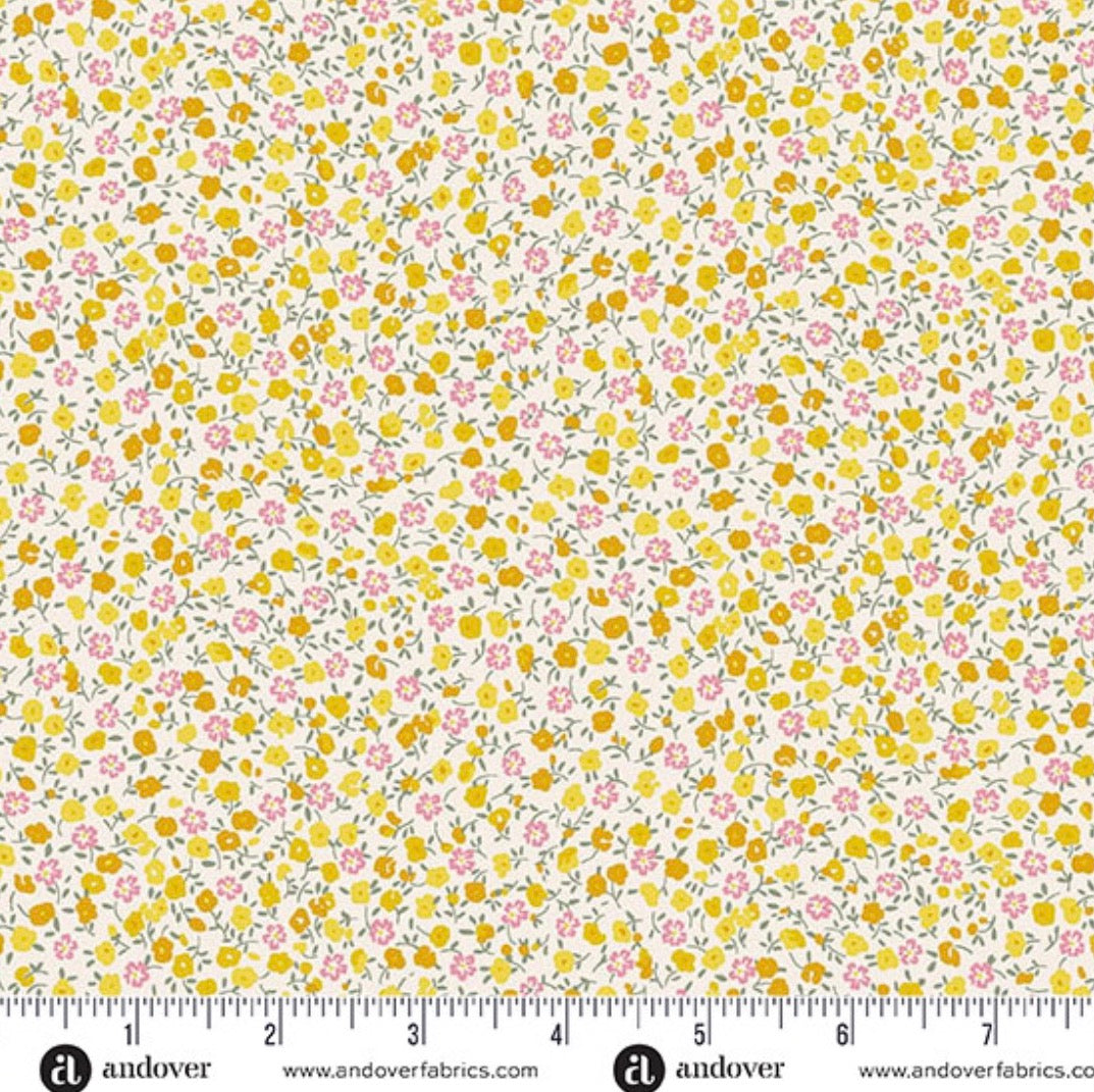 Petite Fleur (yellow) : Andover Fabric