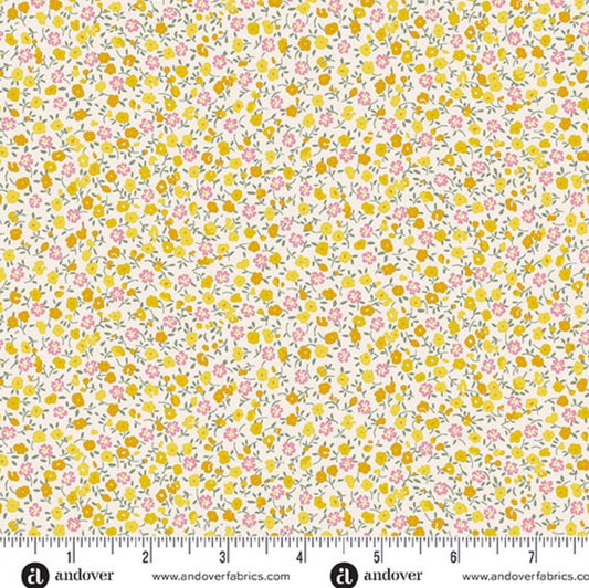 Petite Fleur (yellow) : Andover Fabric