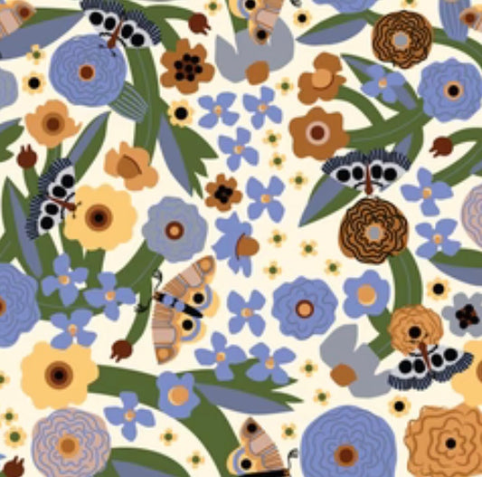 Moth Garden- Ivory/Multi : Firefly Moon Collection