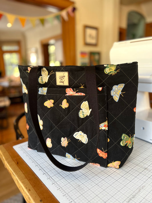 Tote: Black Butterflies
