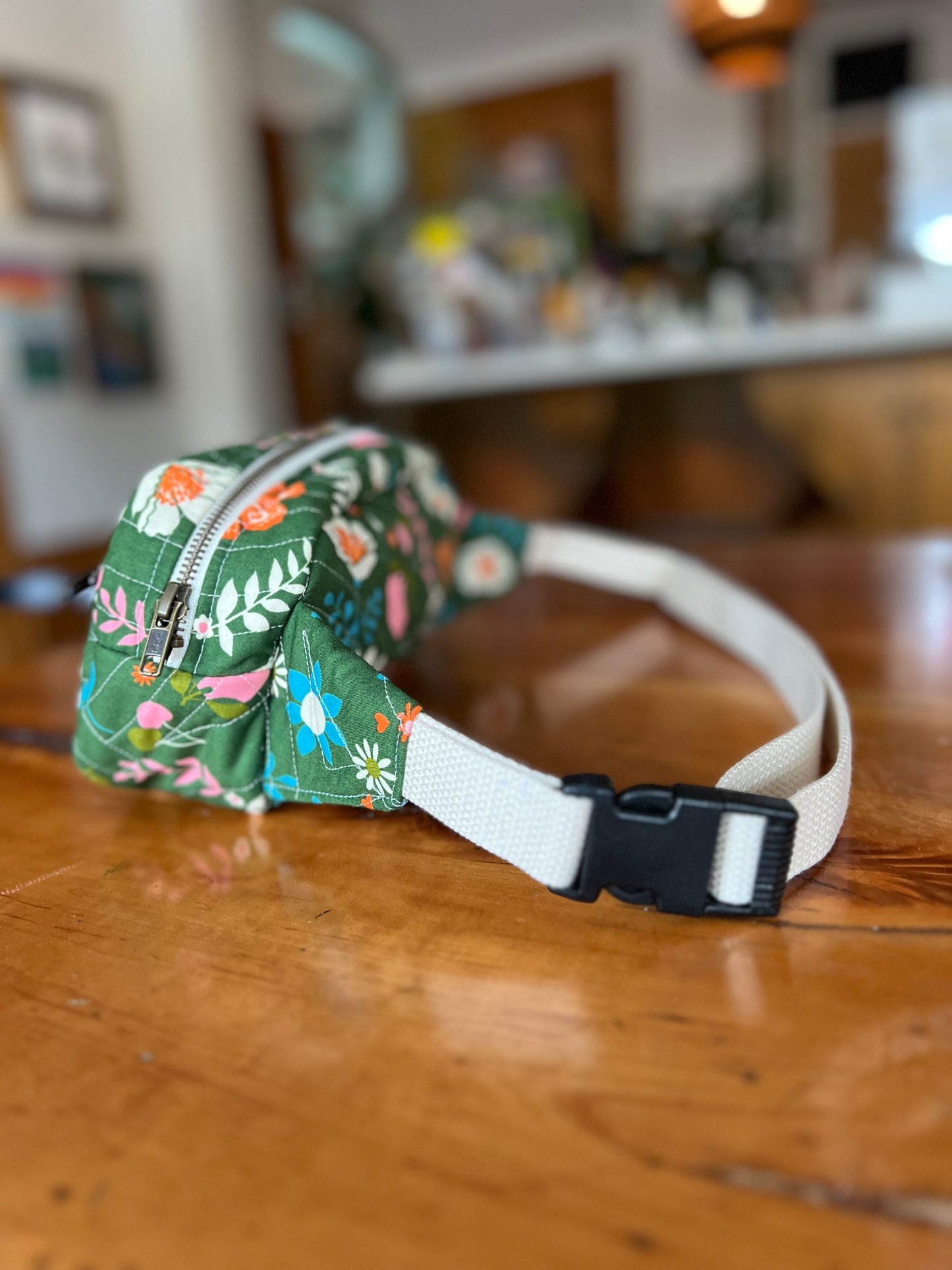 Crossbody Bag: Green Floral