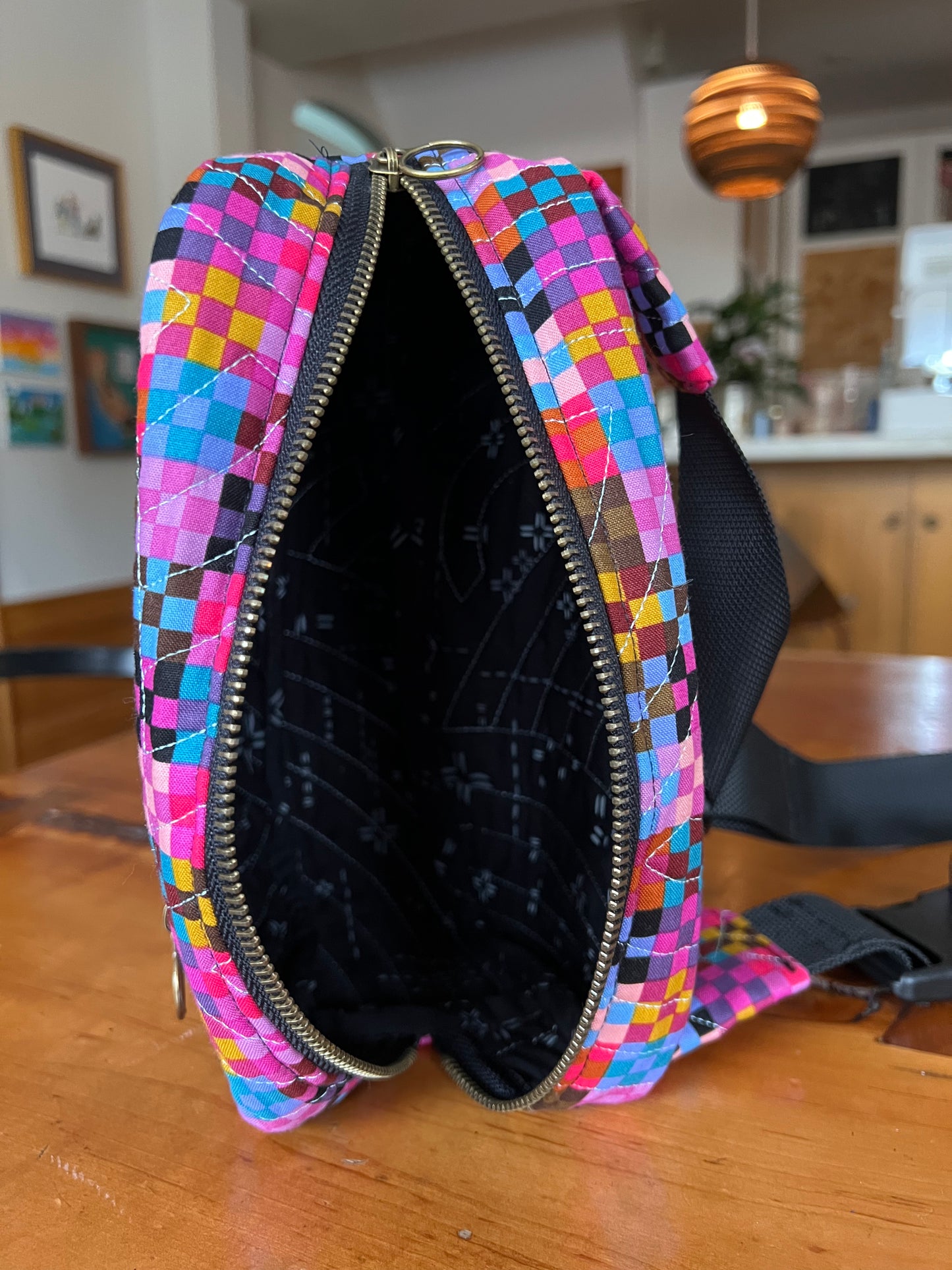 Crossbody Bag: Nine Patch Pink