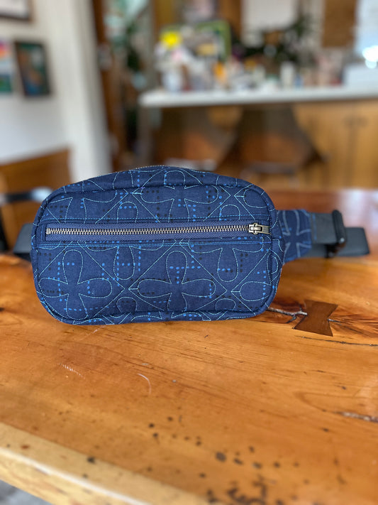 Crossbody Bag: Navy Geo Dots
