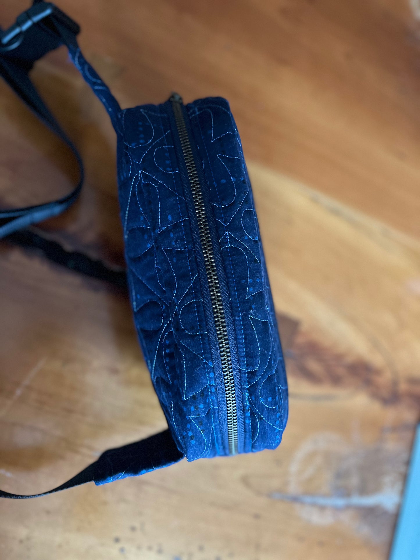 Crossbody Bag: Navy Geo Dots