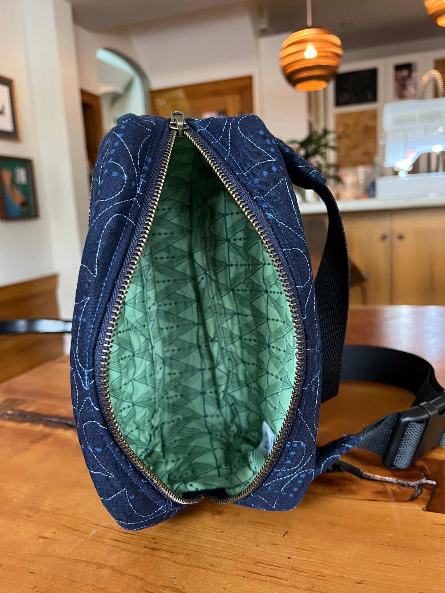 Crossbody Bag: Navy Geo Dots
