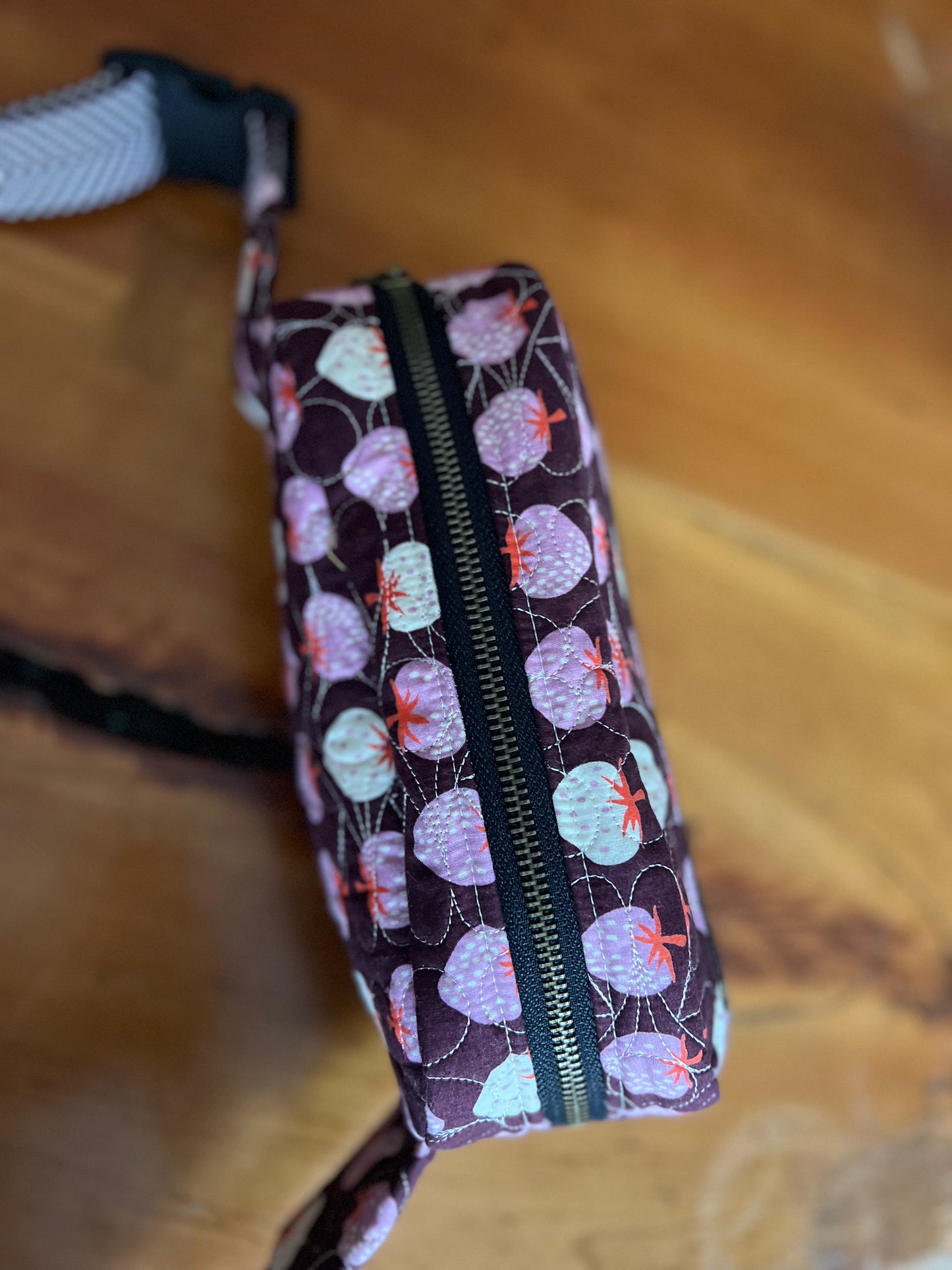 Crossbody Bag: Burgundy Strawberries
