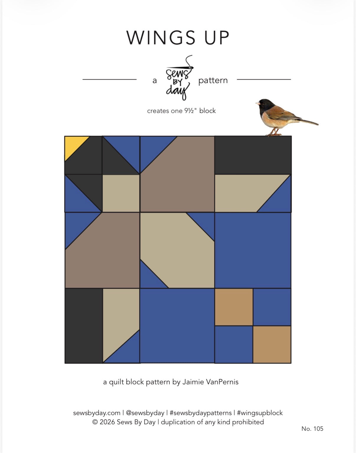 Wings Up Block Pattern : PDF Download